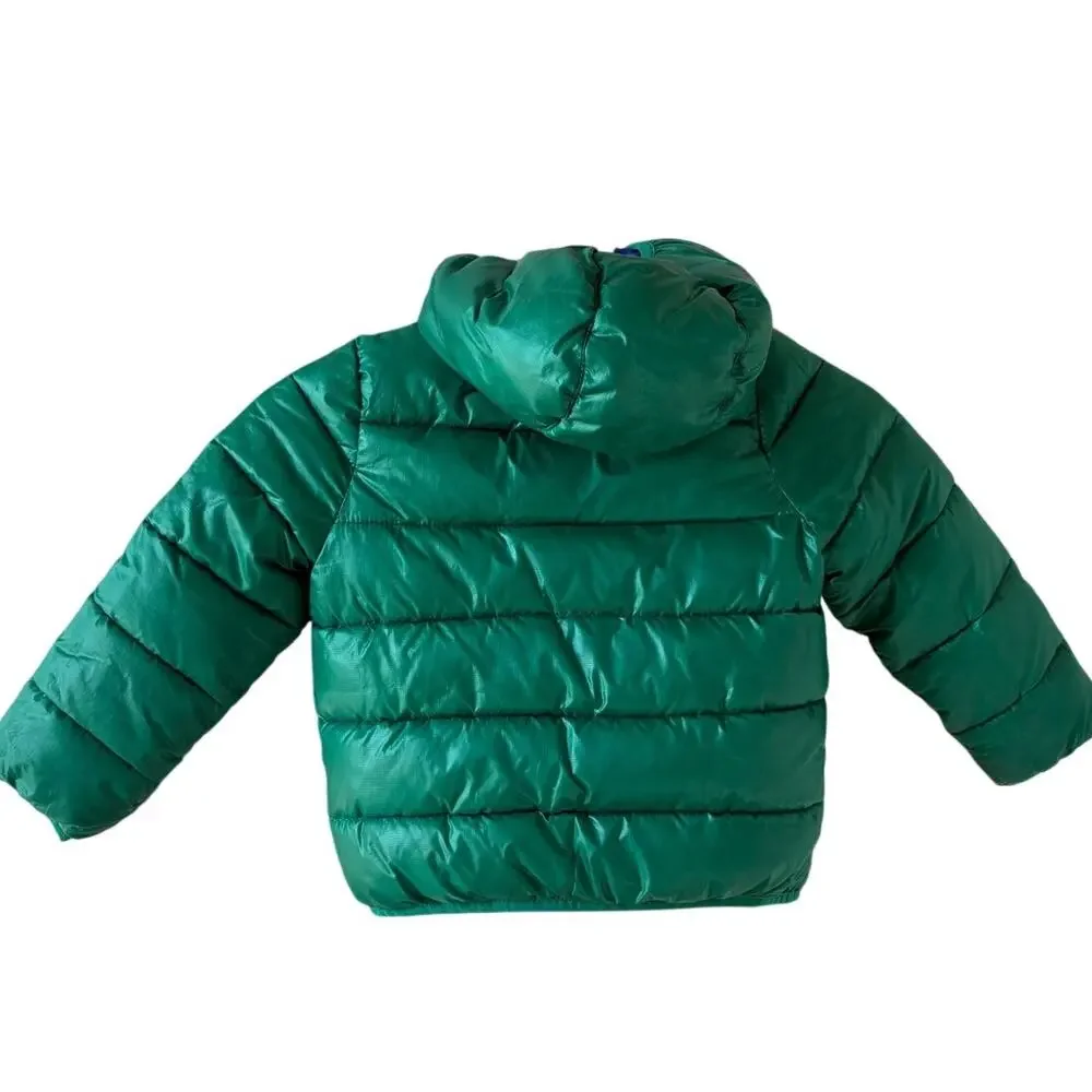 Gymboree Green Puffer Zip Up Hooded Coat Jacket Toddler Boy's Size 3T